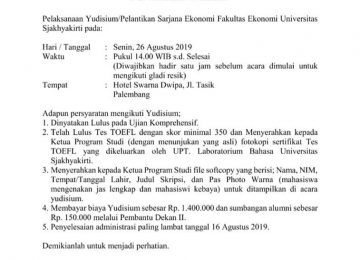 Pengumuman Undangan Yudisium