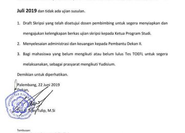 Pemberitahuan  Ujian Komprehensif Tahun 2019