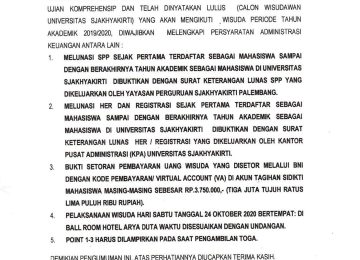 Pelaksanaan Wisuda UNISTI Periode TA.2019/2020