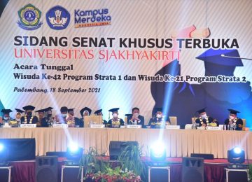 Wisuda ke-42 S1 dan ke-21 S2 Universitas Sjakhyakirti, Ballroom Hotel Aryaduta Palembang, Sabtu 18 September 2021