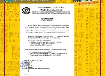 Pengumuman Mahasiswa KIP dan Seluruh Mahasiswa FESTI