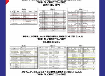 Jadwal Perkuliahan Semester Ganjil TA. 2024/2025