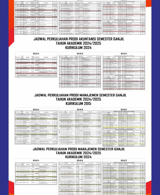 Jadwal Perkuliahan Semester Ganjil TA. 2024/2025